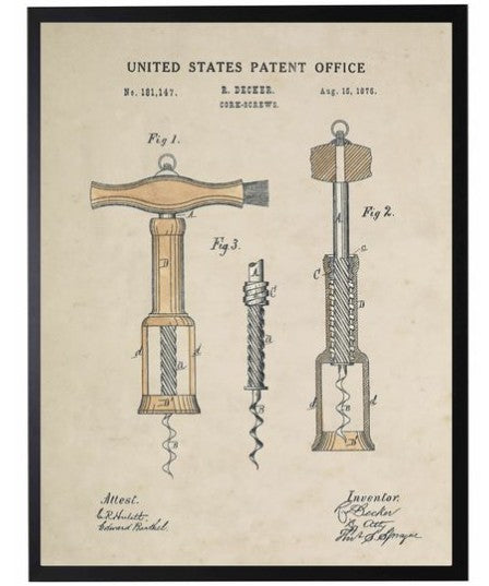 Artwork US Patent Corkscrew
