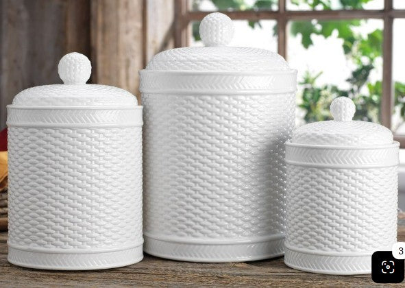 Basketweave Cannister Set