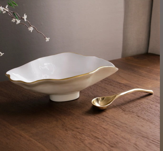 Beatriz Ball Encanto Claire Small Oval Bowl with Spoon-Cream