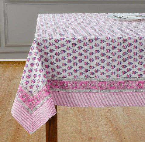60" Block Print Square Tablecloth