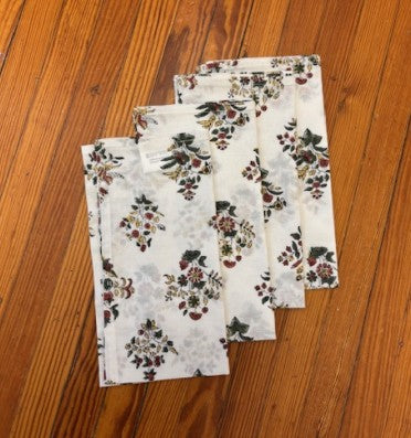 Set of 4 Bouquet Forest Green Napkins