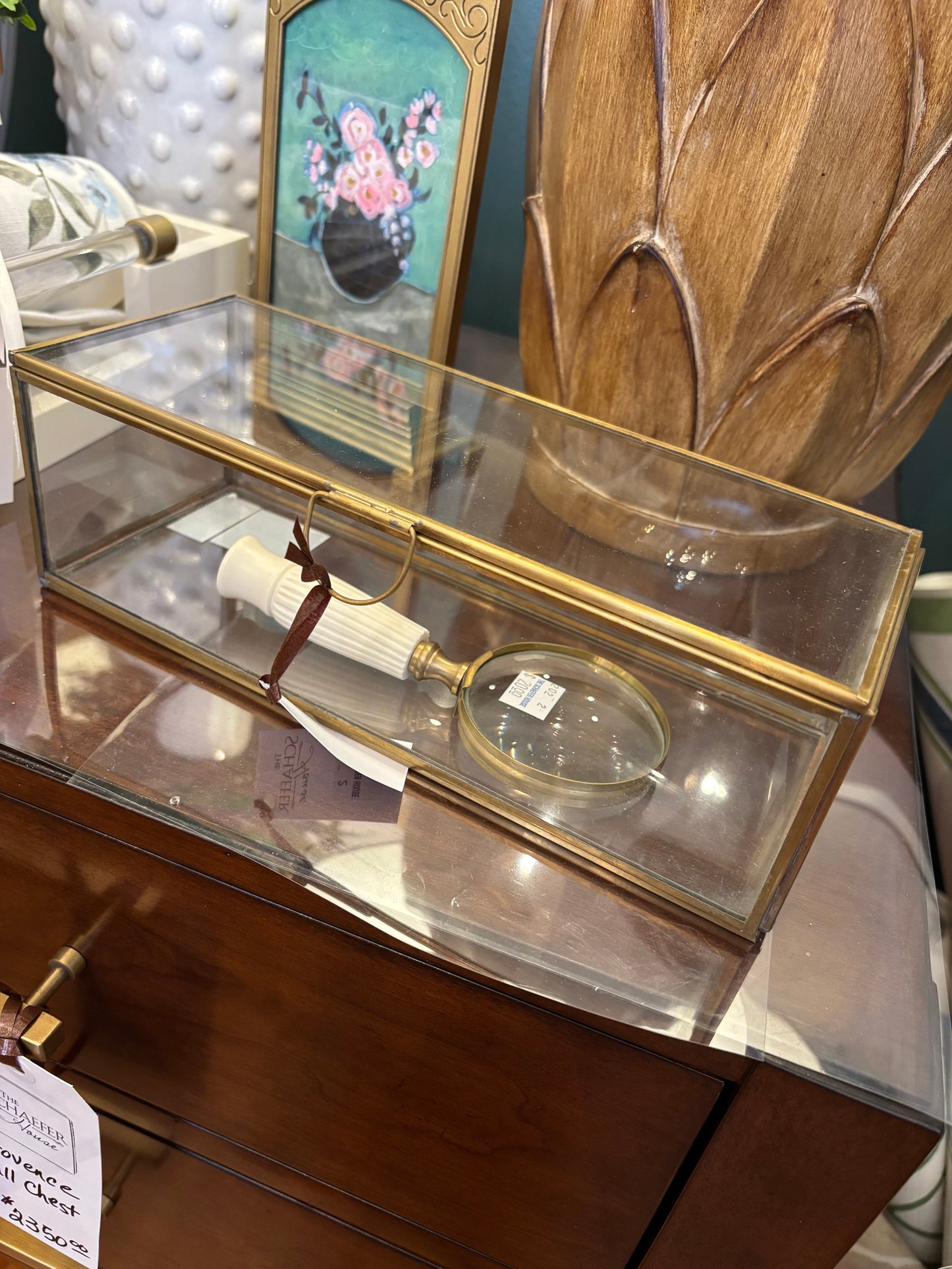 Brass and Glass Decorative Display Box Long