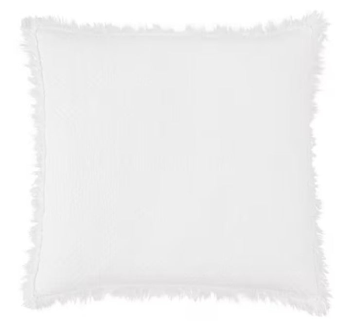Trellis White Euro Sham