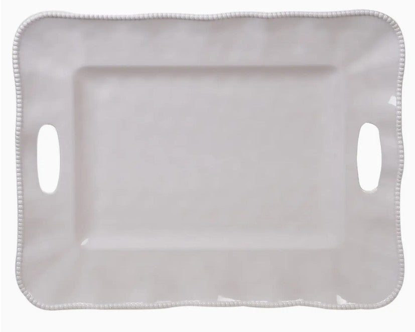 Pearlette Melamine Tray with Handles
