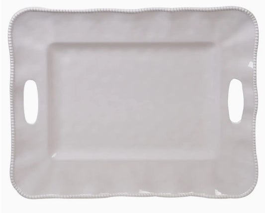 Pearlette Melamine Tray with Handles