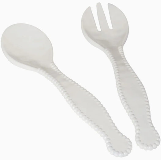 Pearlette Melamine Beaded Salad Servers