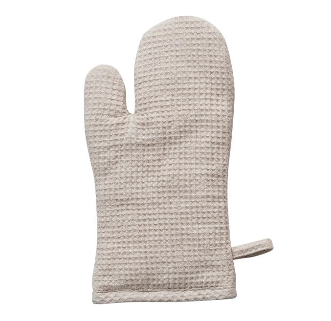 Waffle Weave Oven Mitt-Ivory