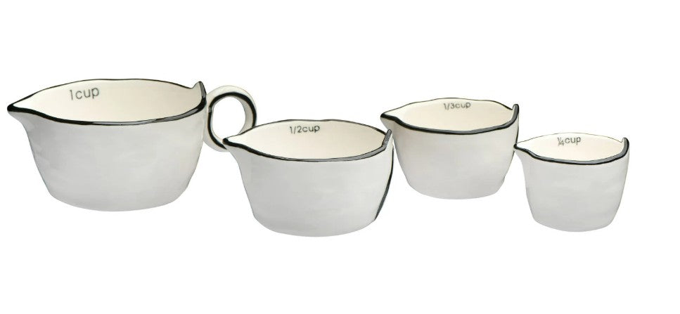 Black & Cream Ceramic Measuring Cup Set