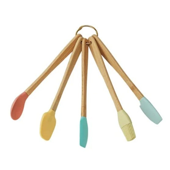 Mini Beachwood and Silicone Utensil