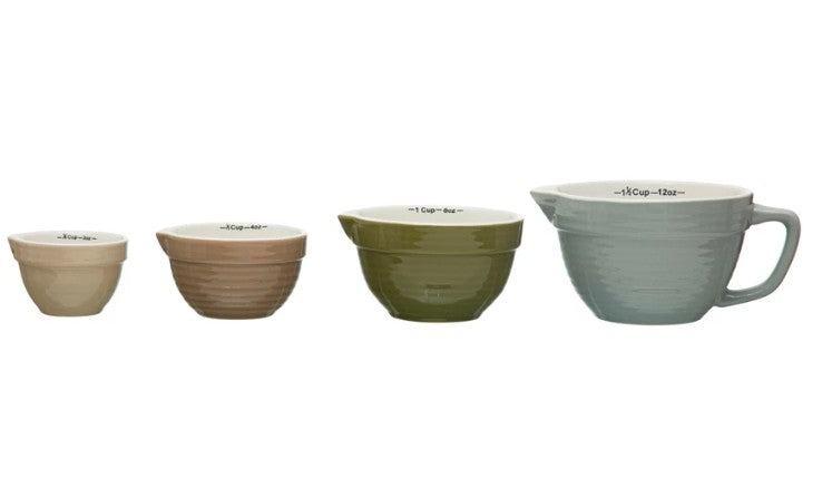 Set of 4 Stoneware Measuring Cups