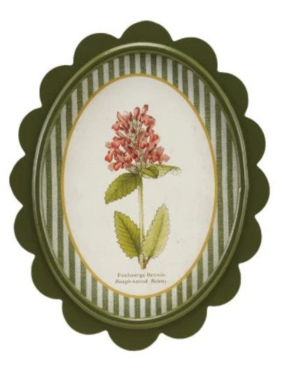 Oval Framed Scalloped Botanical