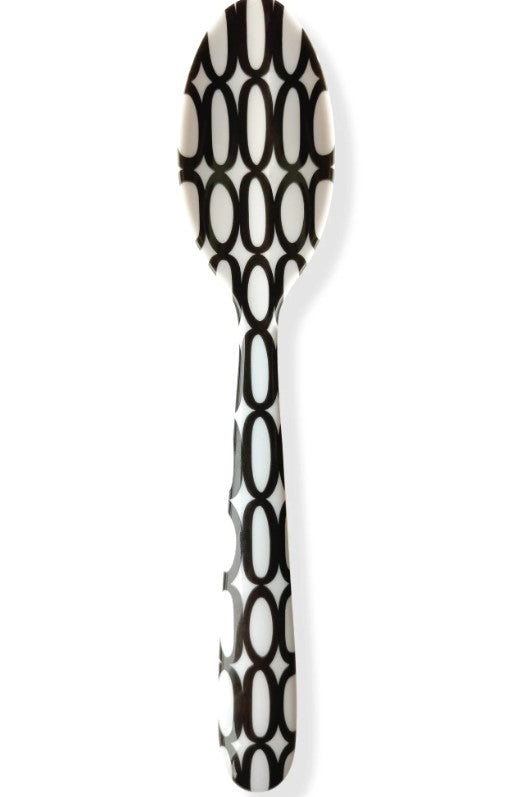 French Bull Black & White Oval Serving Spoon