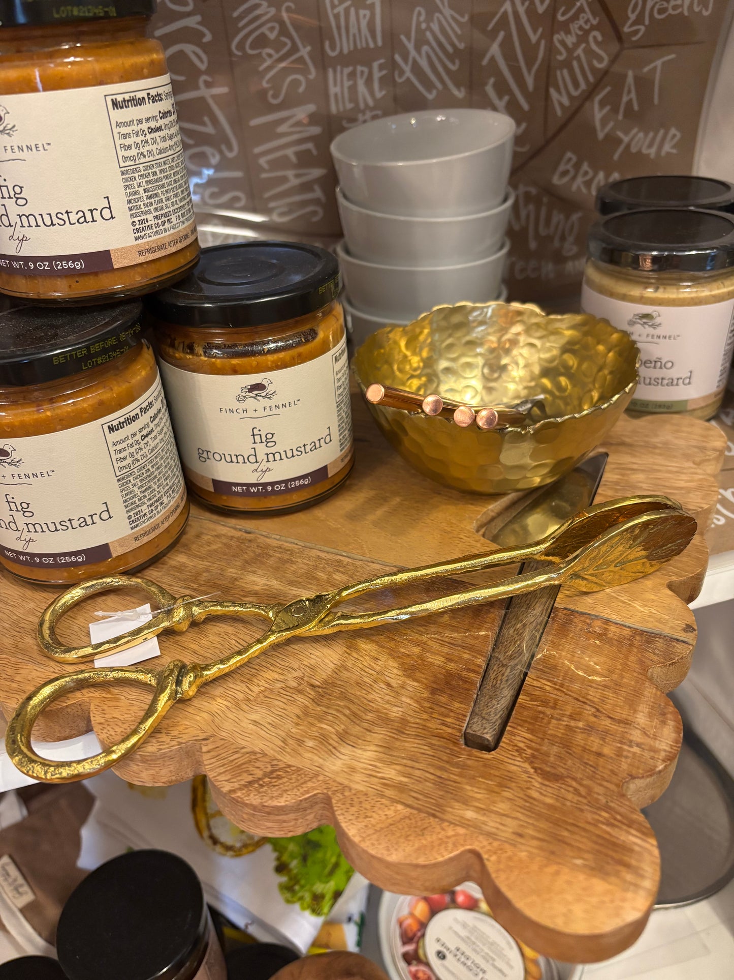 Gold Serving Tongs Leaf Design