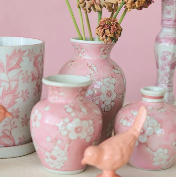 PInk and White Cherry Blossom Floral Vases