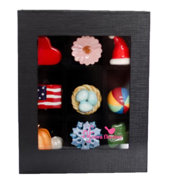 Nora Fleming 9 Piece Black Keepsake Box for Minis
