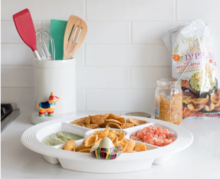 Nora Fleming Melamine Pinstripes Divided Dish