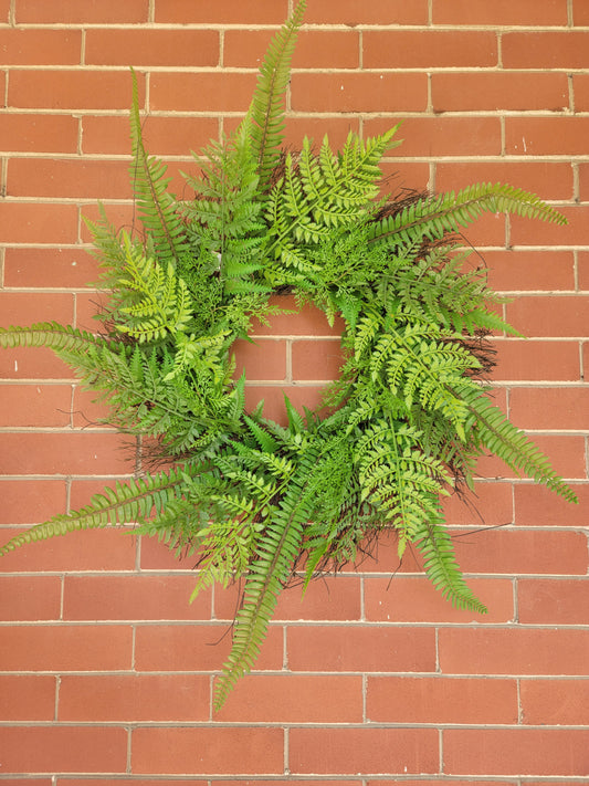 27" Mixed Fern Wreath