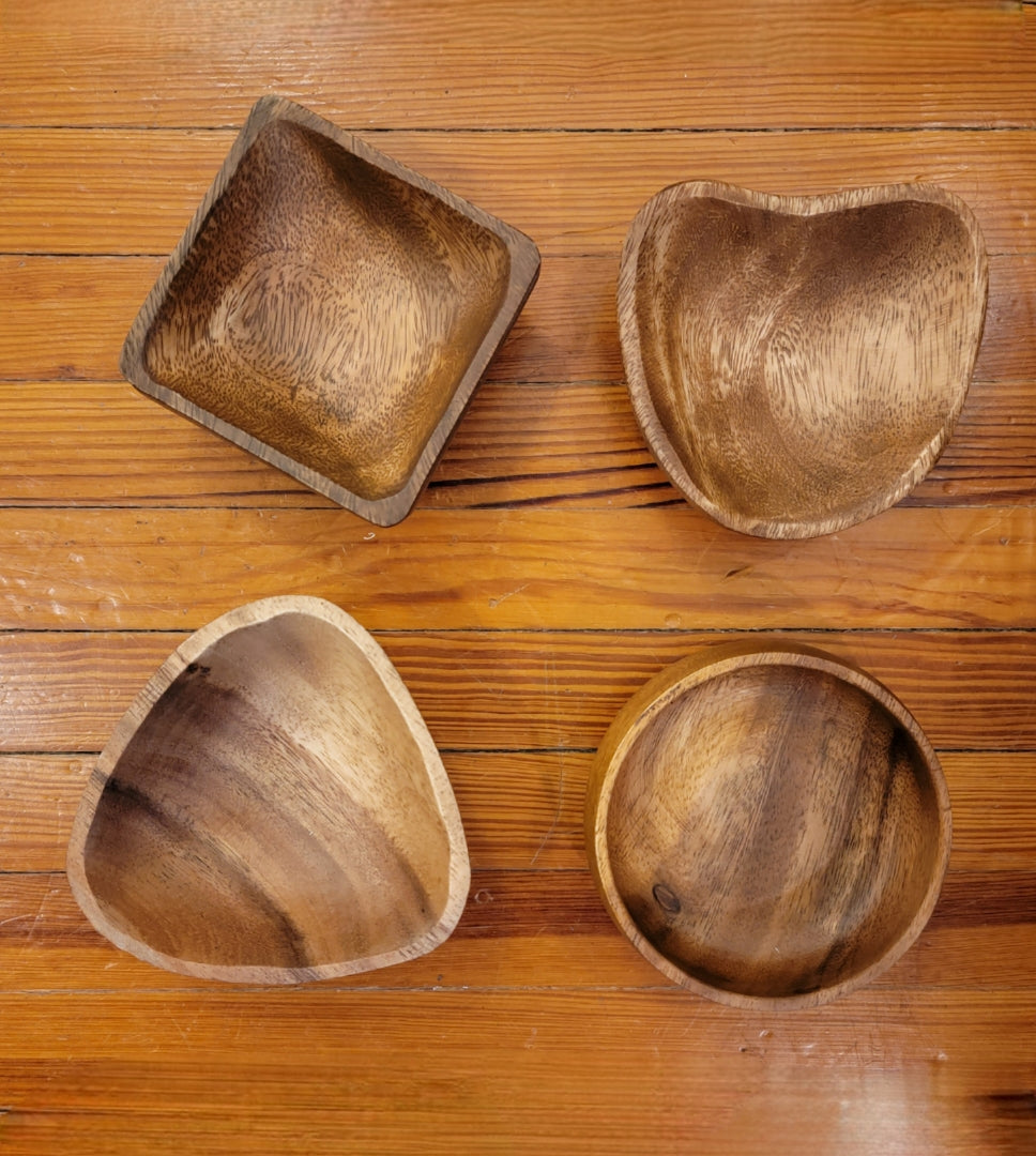 Small Acacia Wood Nut and Dipping Bowl