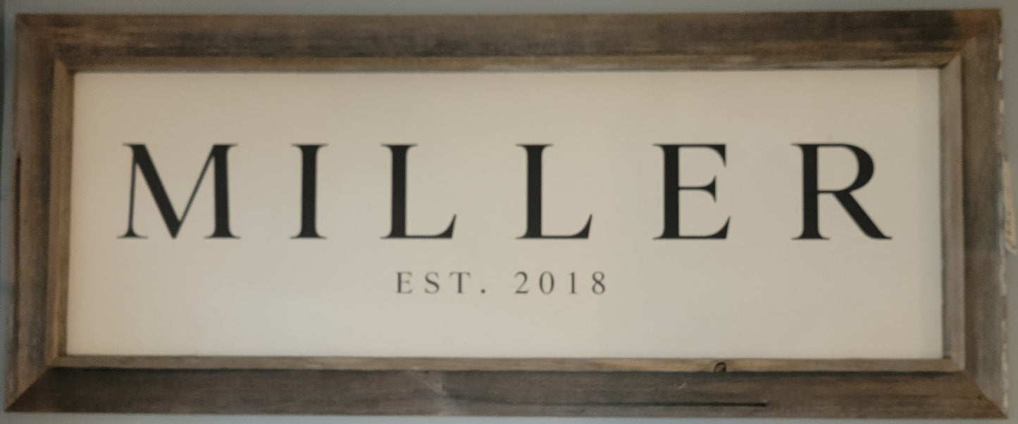 Long Rustic Custom Sign