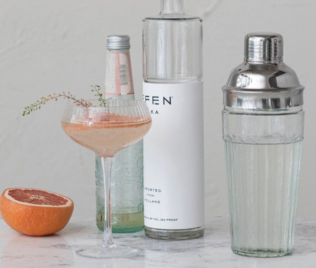 Glass Cocktail Shaker w/ Stainless Steel Top