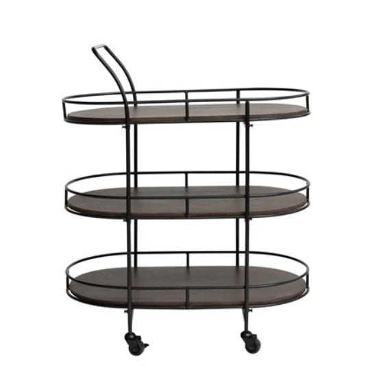 Black 3 Tier Bar Cart