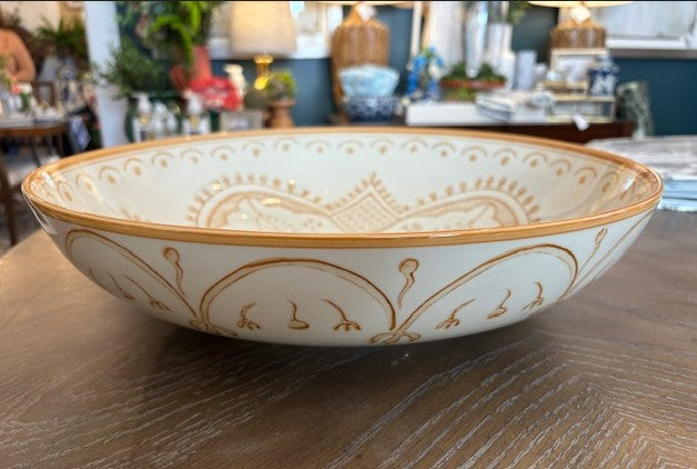 Handpainted 16" Stoneware Bowl