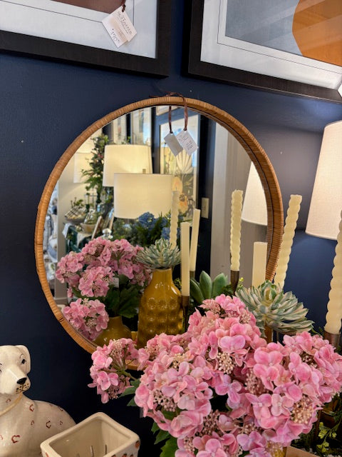Round Rattan Mirror