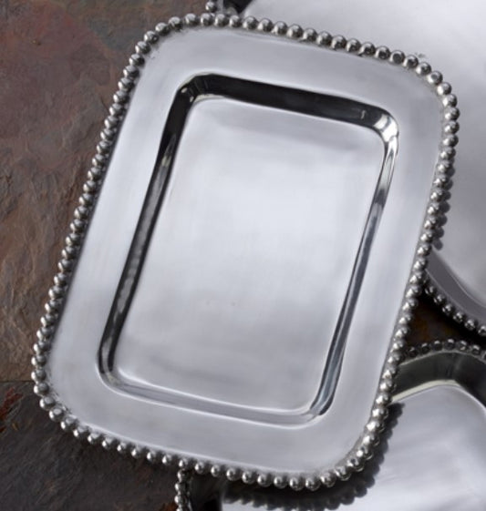 Beaded Aluminum Rectangle Platter