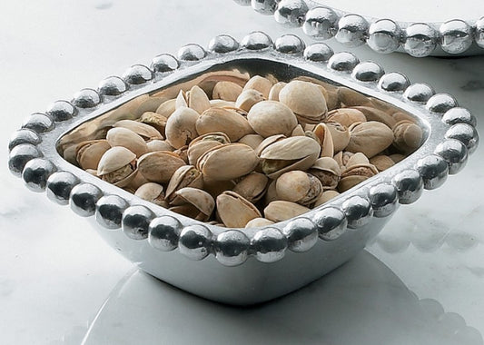 Aluminum Small Square Beaded Bowl