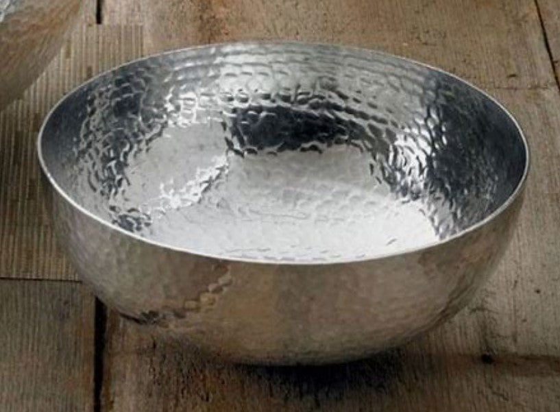 Aluminum Hammered Round Serving Bowl