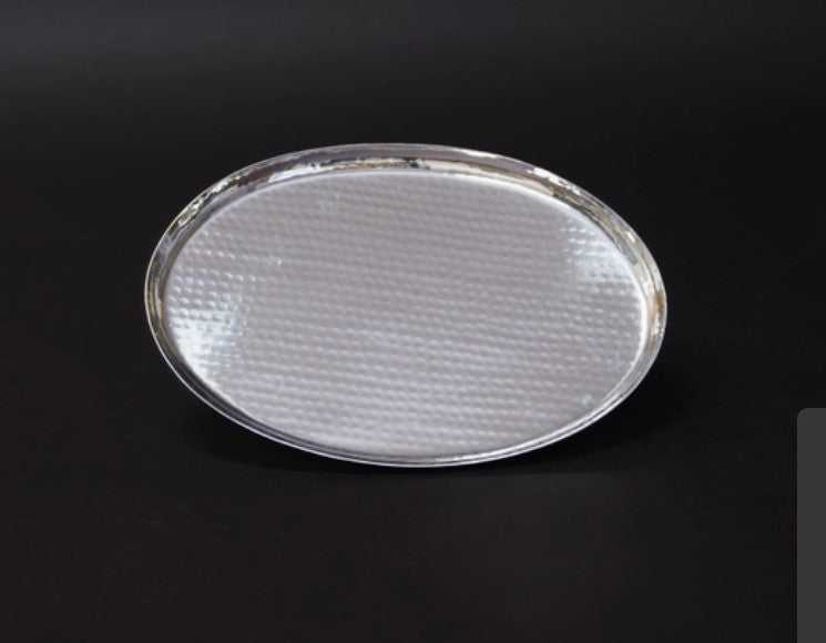 Aluminum Hammered Oval Tray