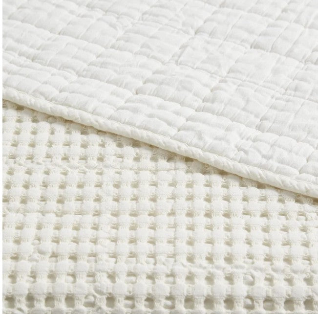 Mills Waffle Quilt Set-Cream
