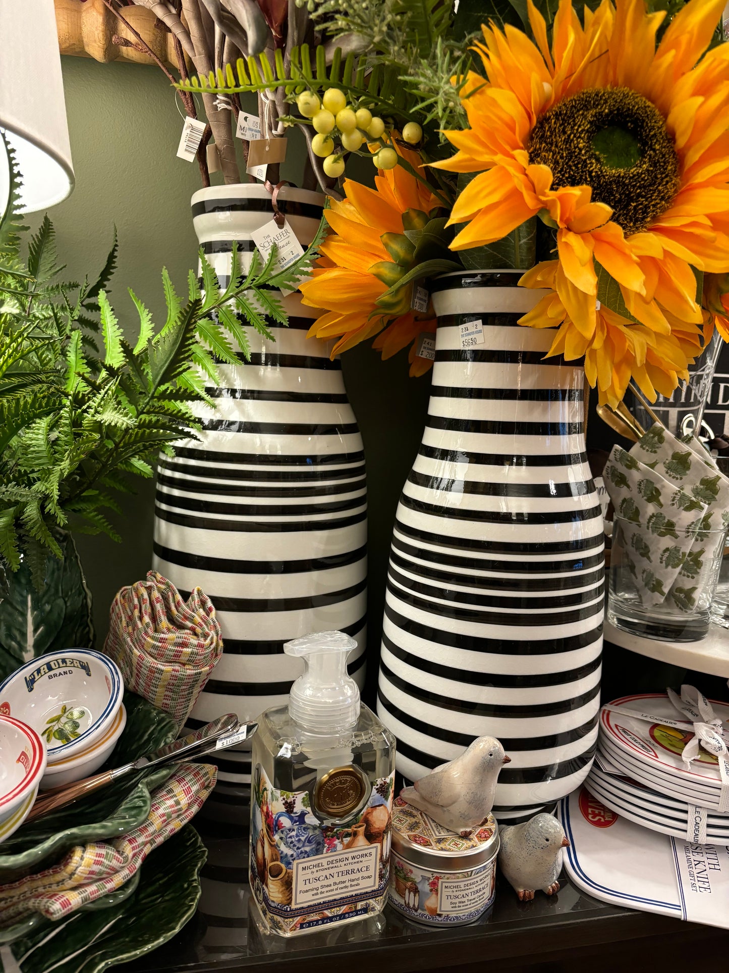 Black and White Stripe Vase